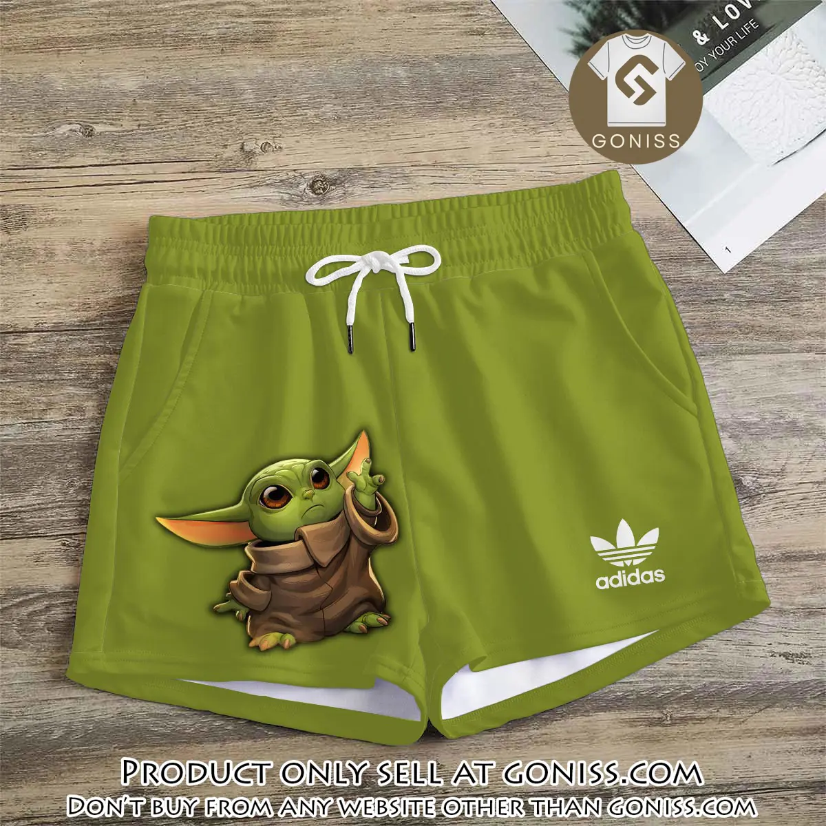 Premium baby yoda in adidas women shorts lady beach shorts wms1076 gn1227663